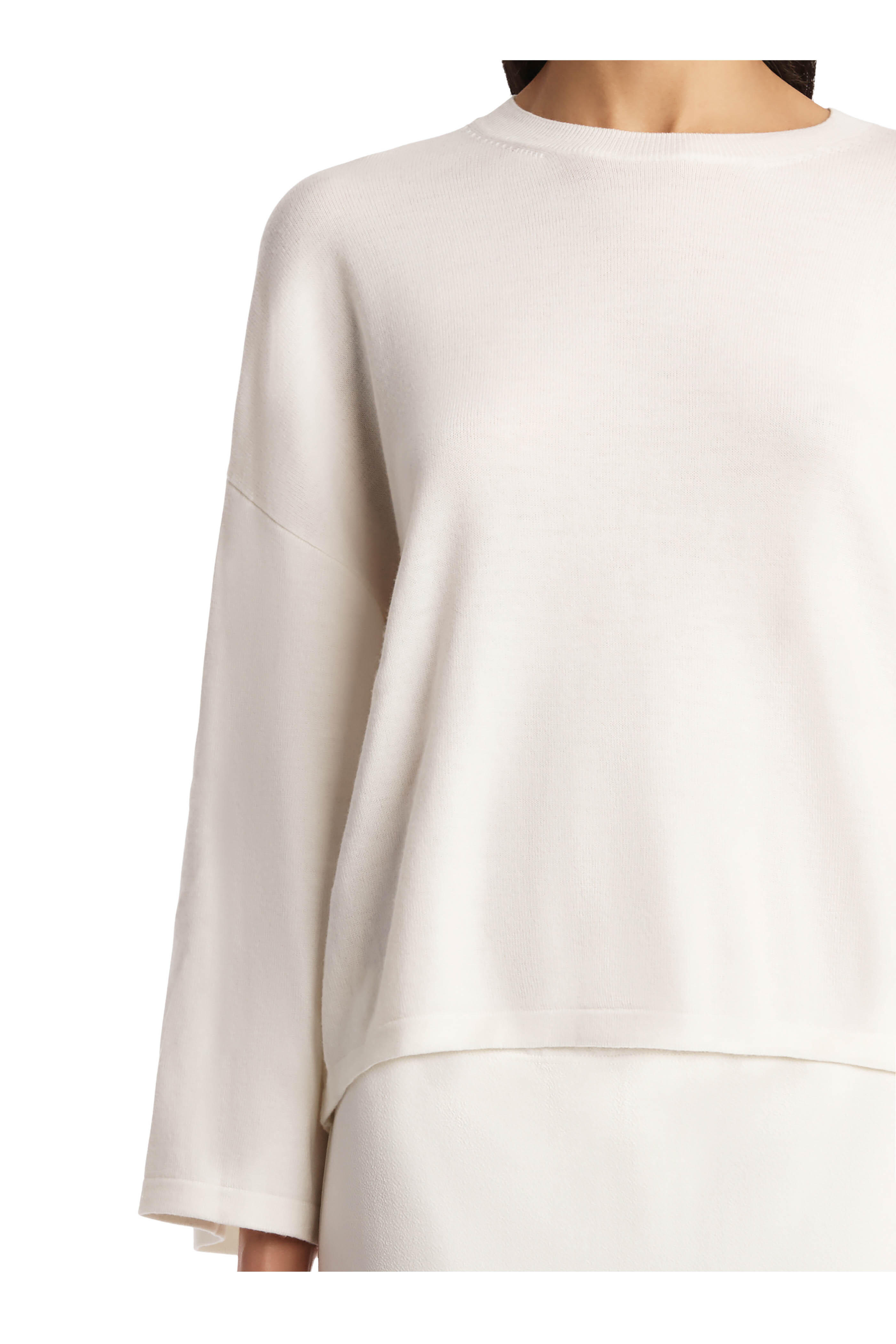 Khaite - Darcy Ecru Crewneck Wool Top