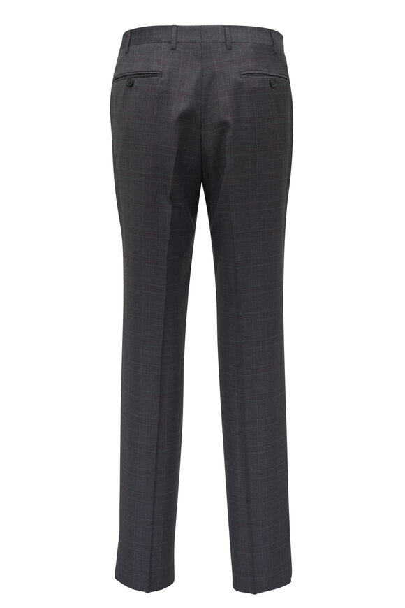 Canali - Gray & Red Plaid Wool Suit