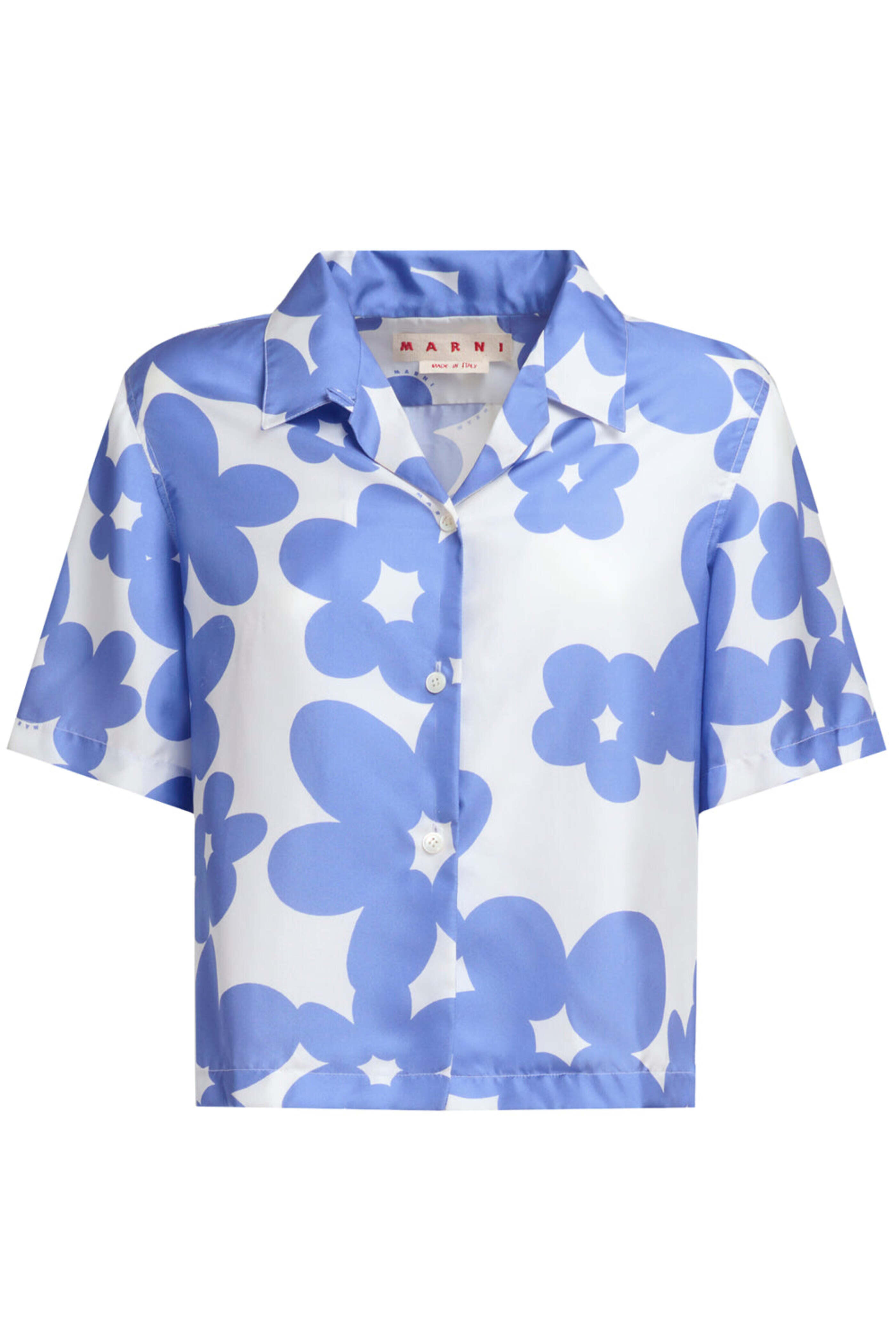 Marni - Blue Lilac Short Sleeve Bowling Shirt