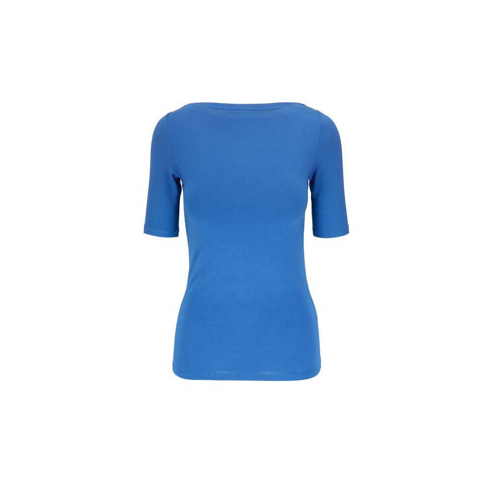 Majestic Ocean Blue Soft Touch Elbow Sleeve TShirt