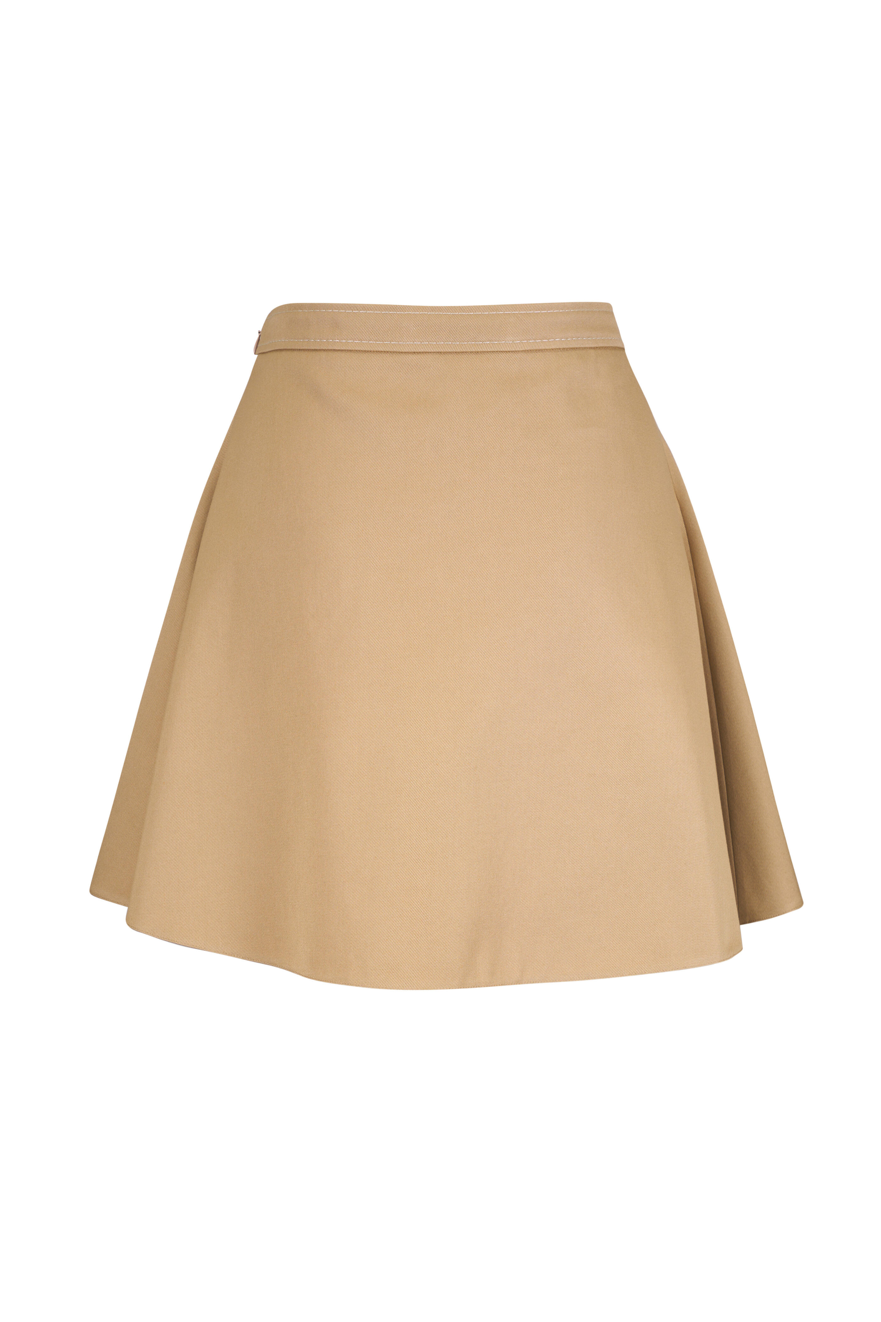 Marni - Beige Cotton Front Pleat Mini Skirt