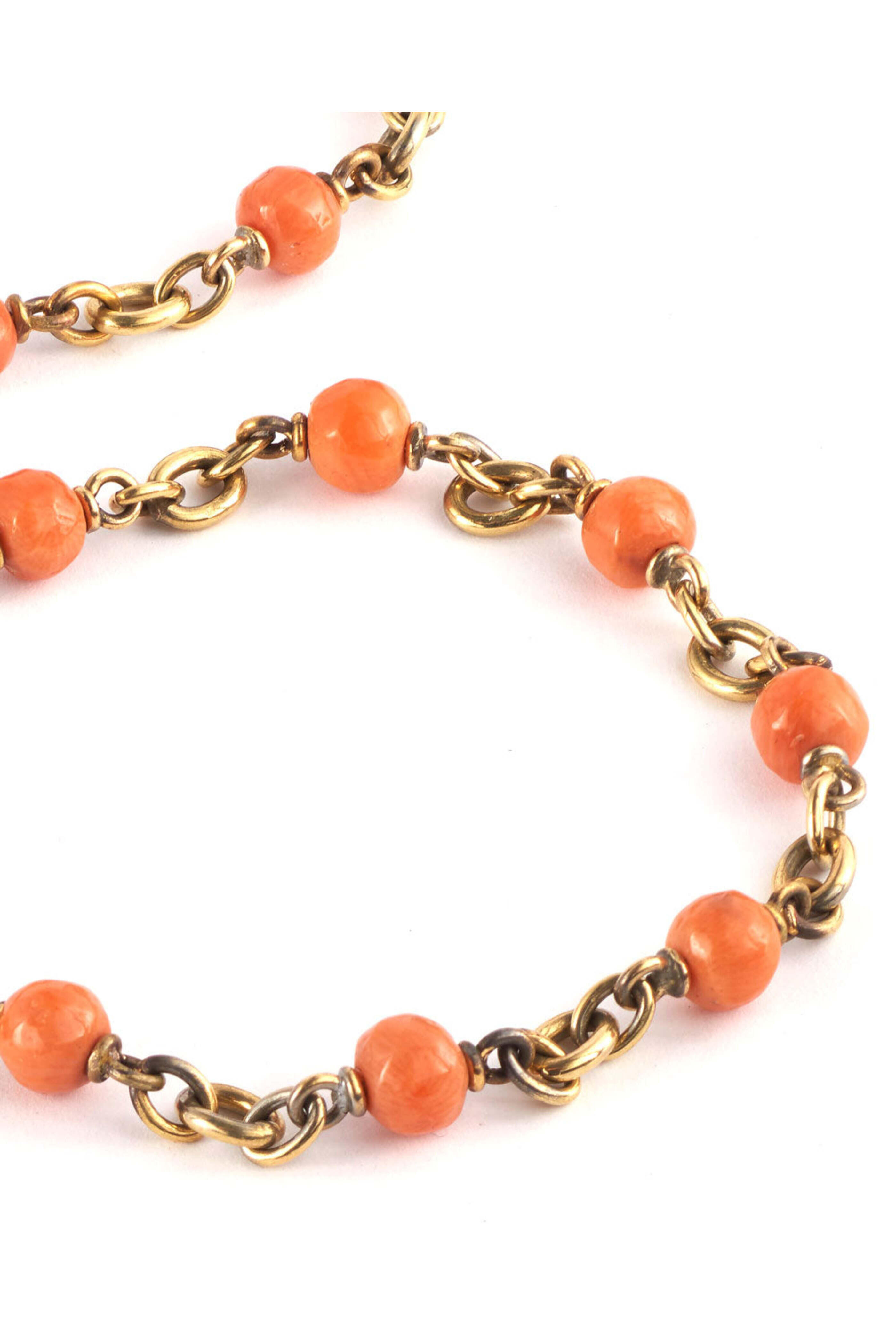 Sylva & Cie - 18k Gold Vintage Coral Necklace