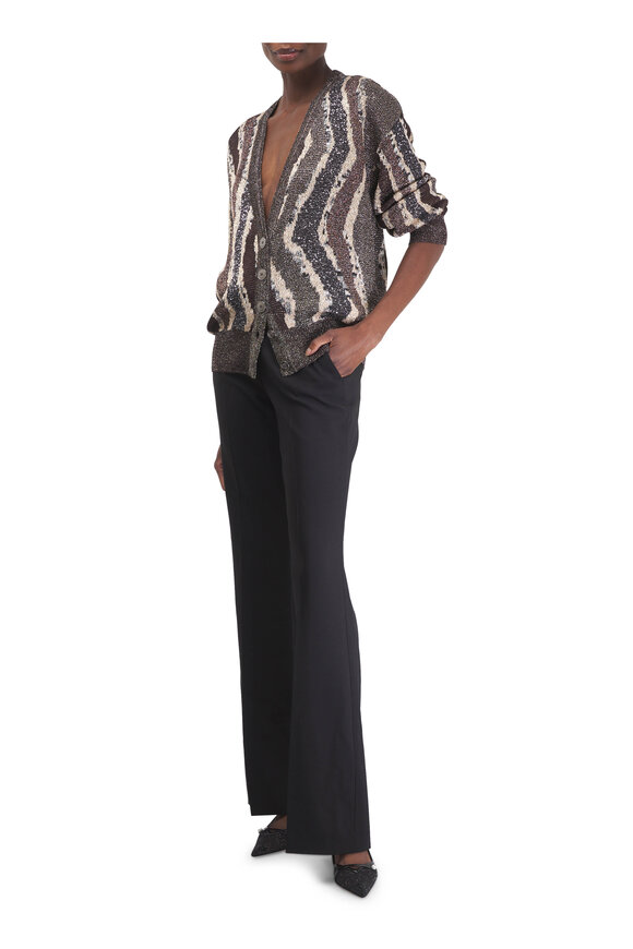 Missoni Brown Tone Stripe Sequin Cardigan - view 2