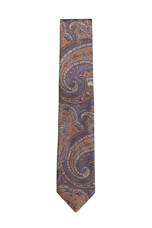 Geoff Nicholson Navy & Brown Paisley Necktie