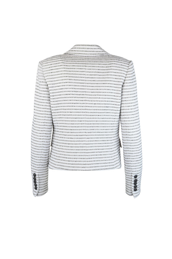 Veronica Beard - Hossana Black & White Striped Tweed Dickey Jacket 