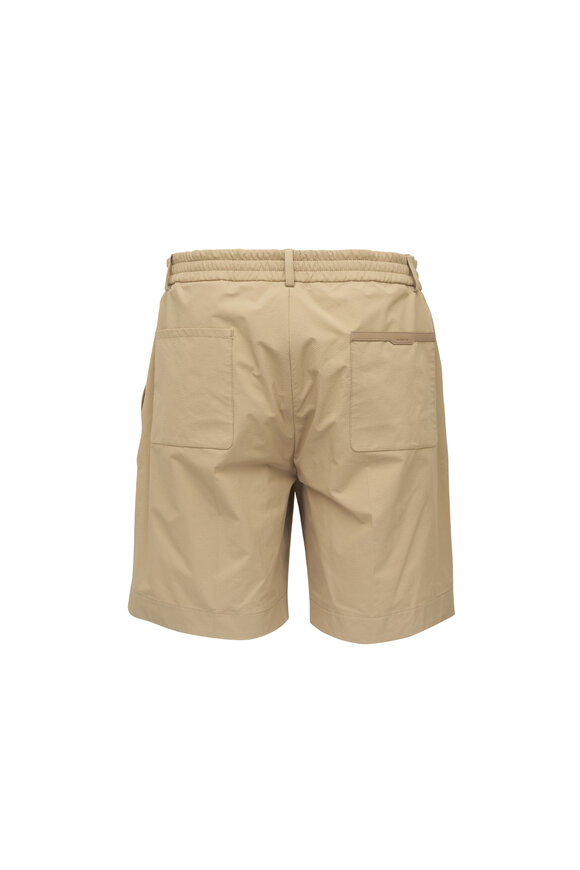 Moncler Tan Seersucker Five Pocket Shorts - view 3