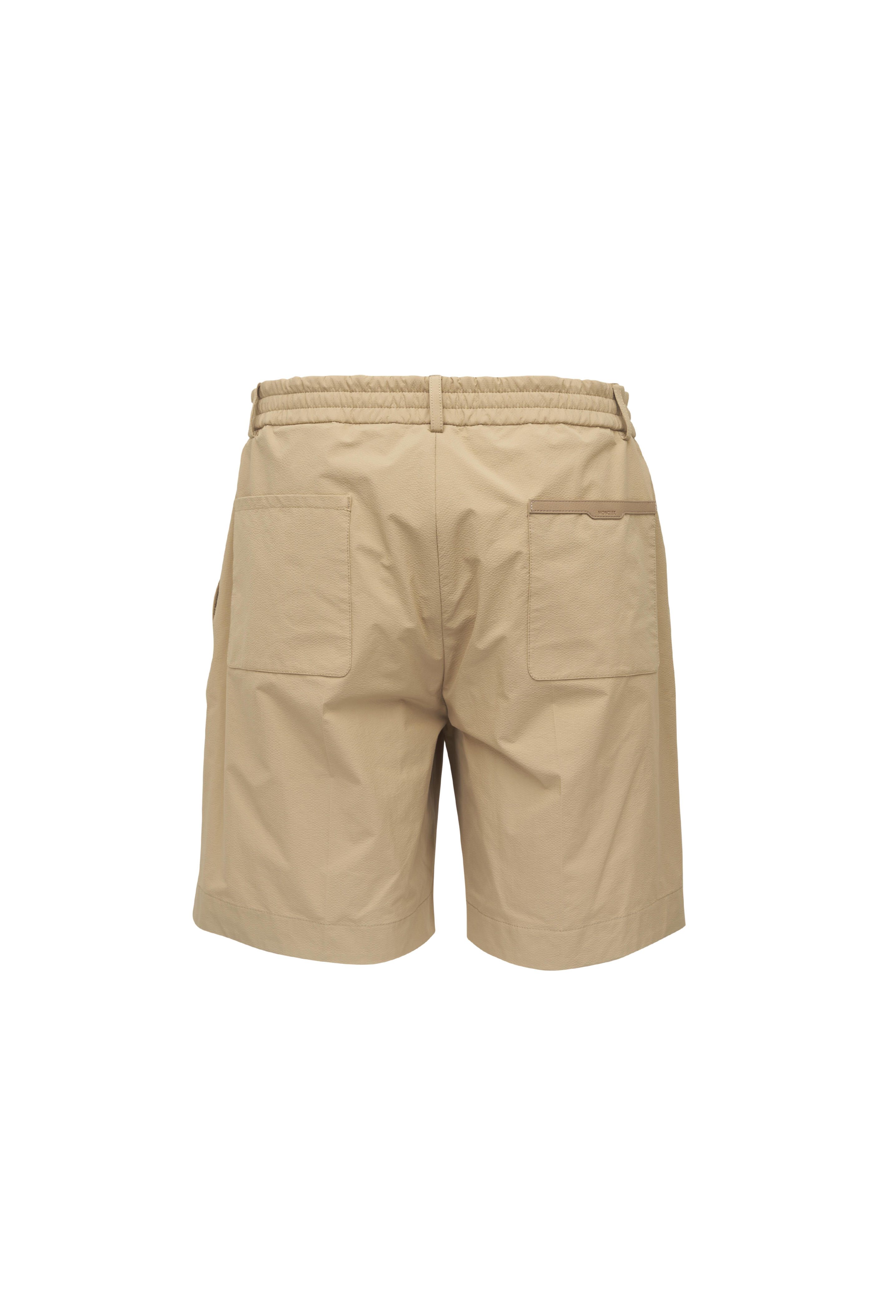 Moncler - Tan Seersucker Five Pocket Shorts