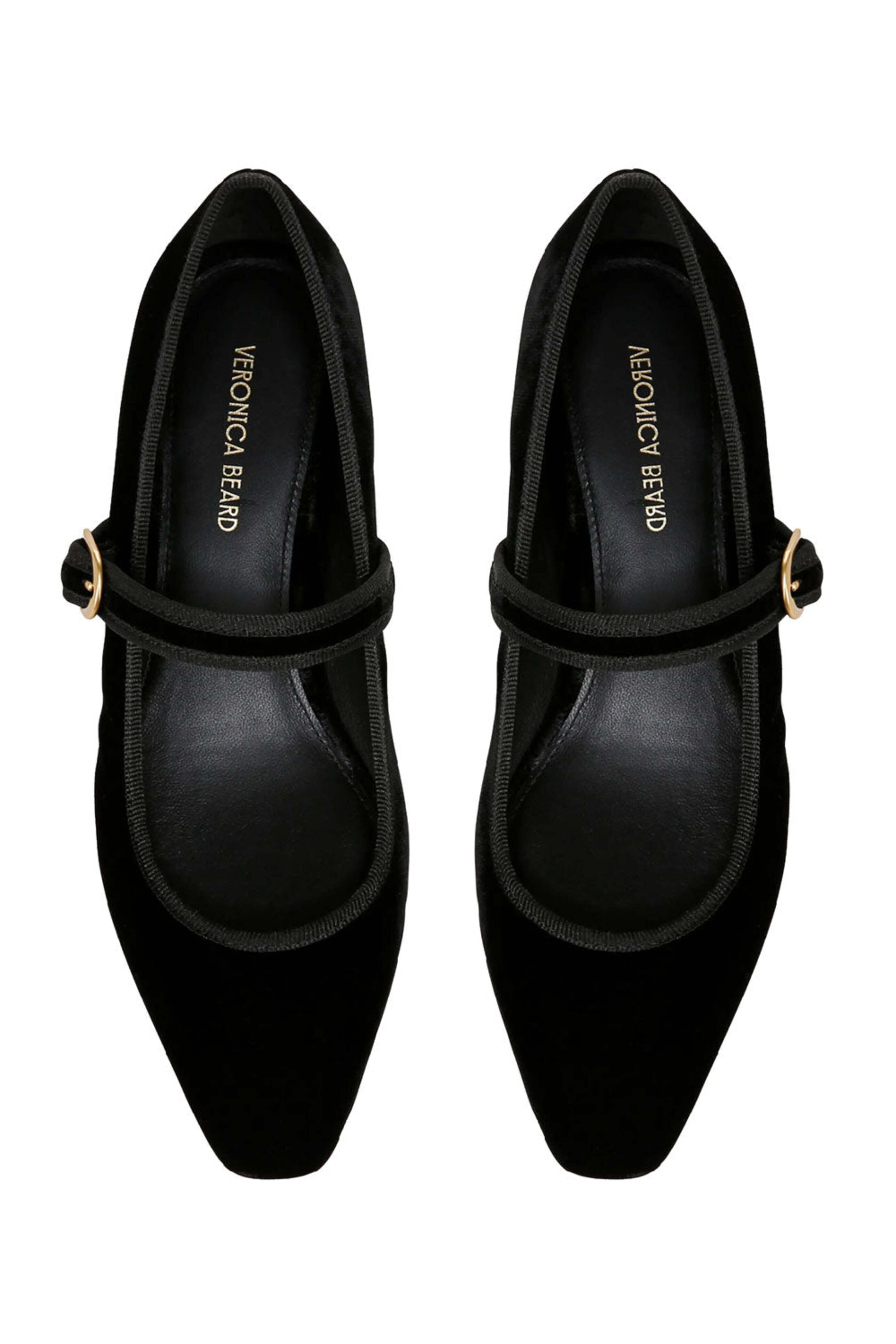 Veronica Beard - Cade Velvet Mary Jane Ballerina Pump in Black