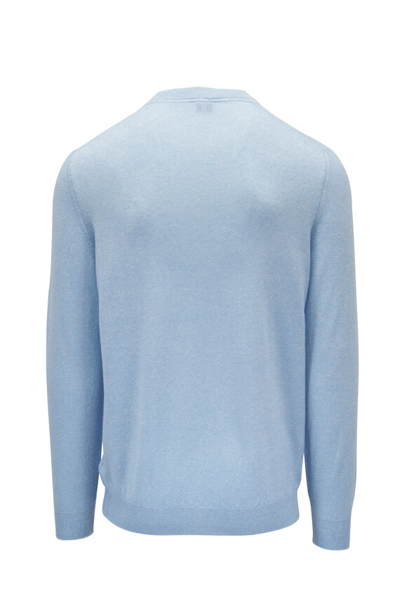 Fedeli - Light Blue Cashmere & Linen Crewneck Sweater