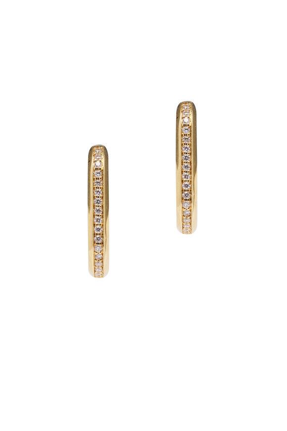 James Banks Medium Diamond Vault Hoop Earrings