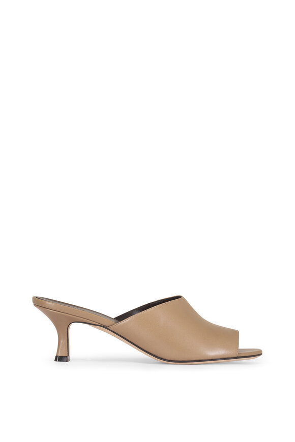 The Row Ella Sage Gray Leather Kitten Mule, 55mm - view 2