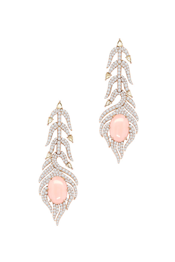 Sutra - 18K Rose Gold Opal & Diamond Earrings