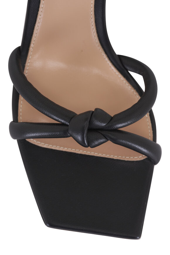 Gianvito Rossi Juno Black Leather Ankle Strap Sandal, 55mm - view 6