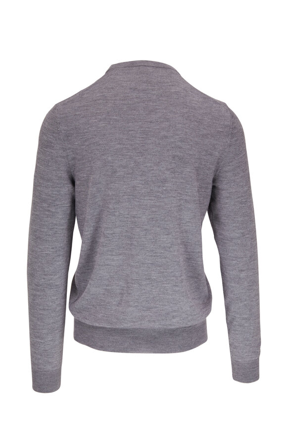 Isaia - Gray Wool, Silk & Cashmere Crewneck Pullover