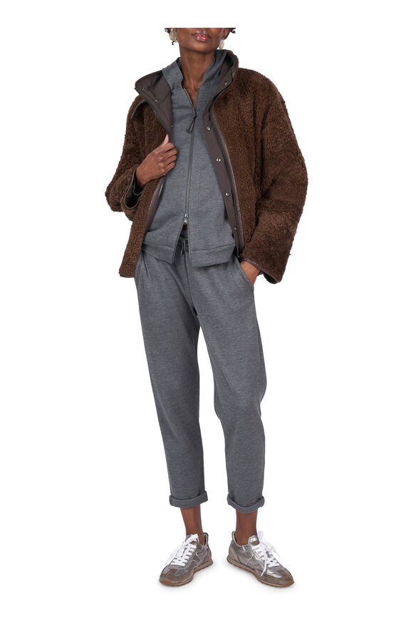 Brunello Cucinelli Chocolate Reversible Coat - view 3