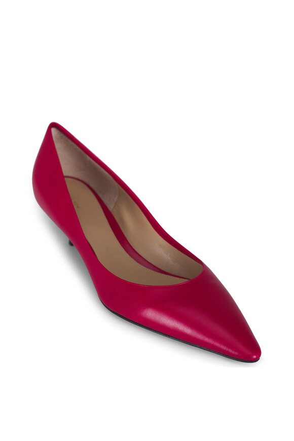 The Row Liisa Kitten Two Lacquer Red Leather Pump