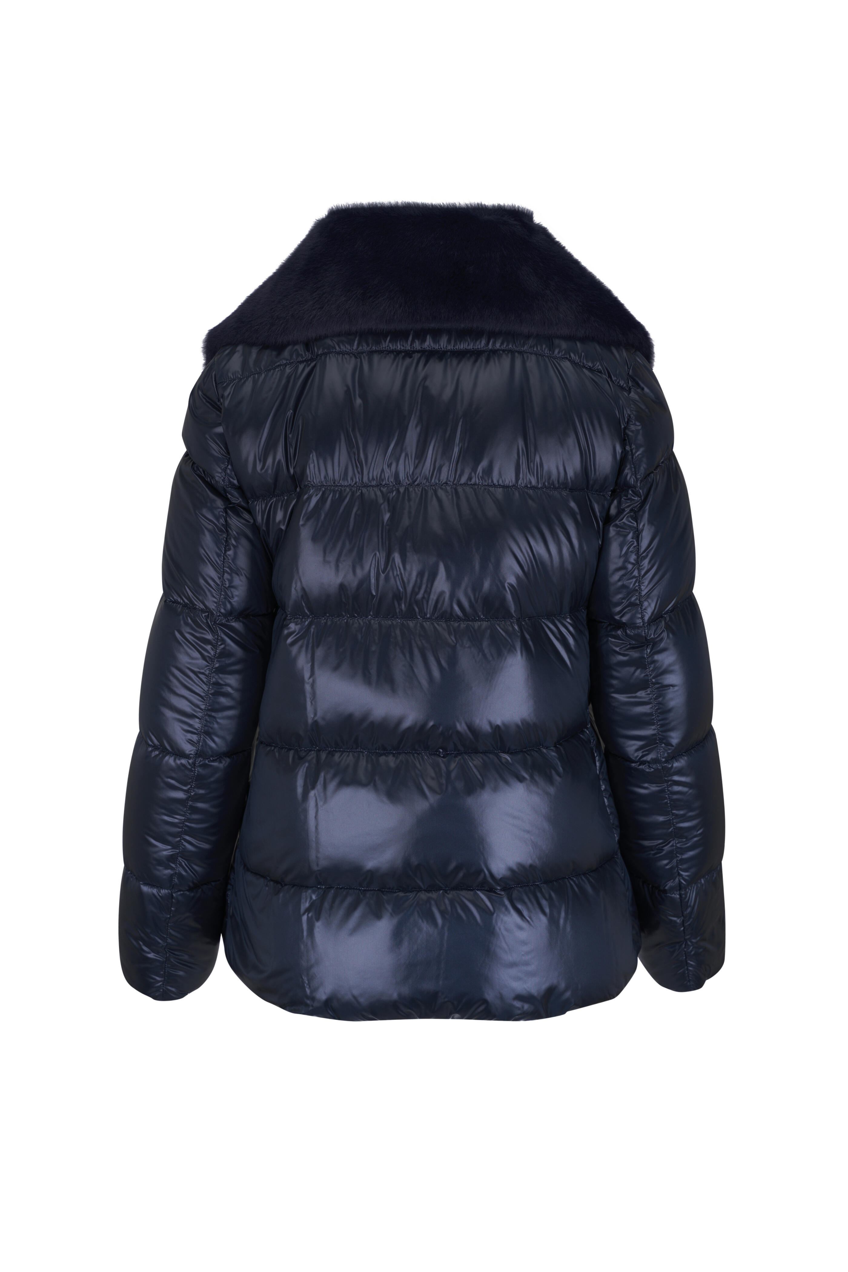 Herno - Navy Blue Shiny Nylon Down Jacket