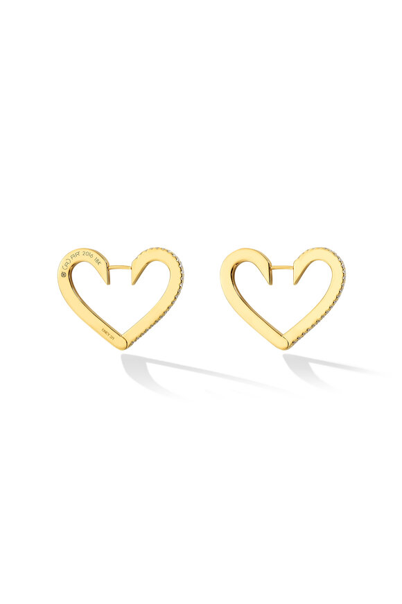 Cadar - 18K Yellow Gold Endless Medium Heart Hoops