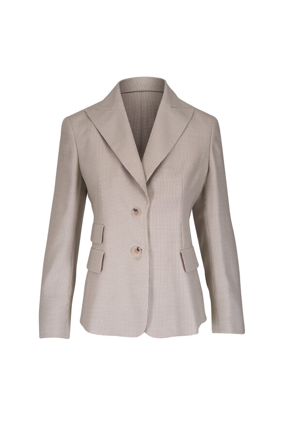 Akris Hans Cashmere Pepita Tailored Jacket