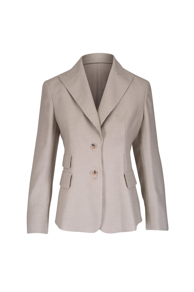 Giorgio Armani - Stone & Black Single Button Ottoman Jacket