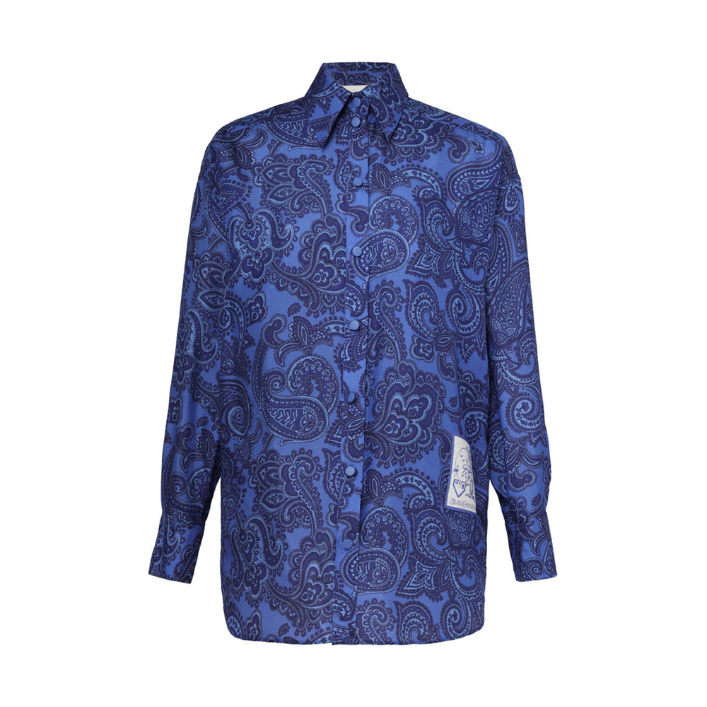 Zimmermann - Blue Paisley Ottie Shirt | Mitchell Stores
