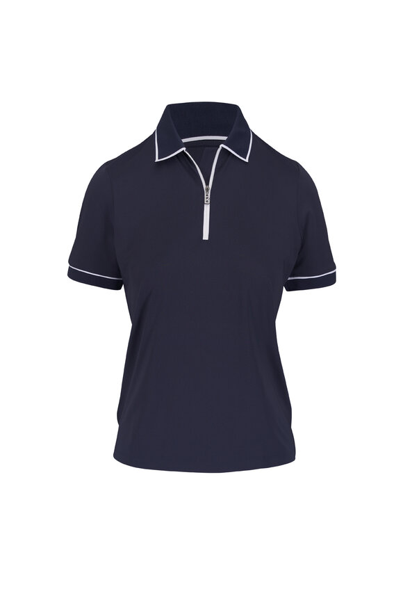 Bogner Caren Navy Blue Zip Polo - view 1