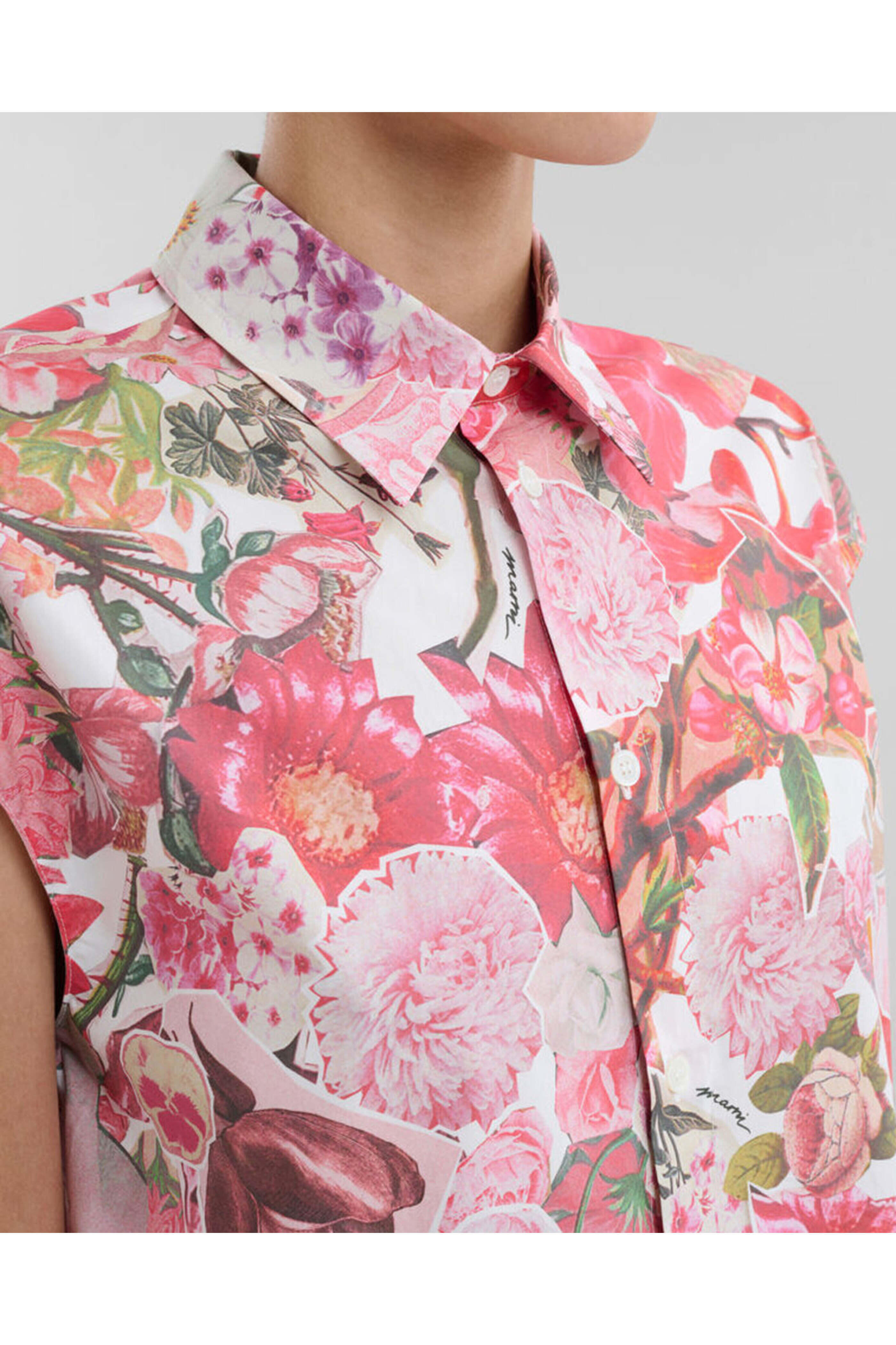 Marni - Pink Clematis Sleeveless Cocoon Shirt | Mitchell Stores