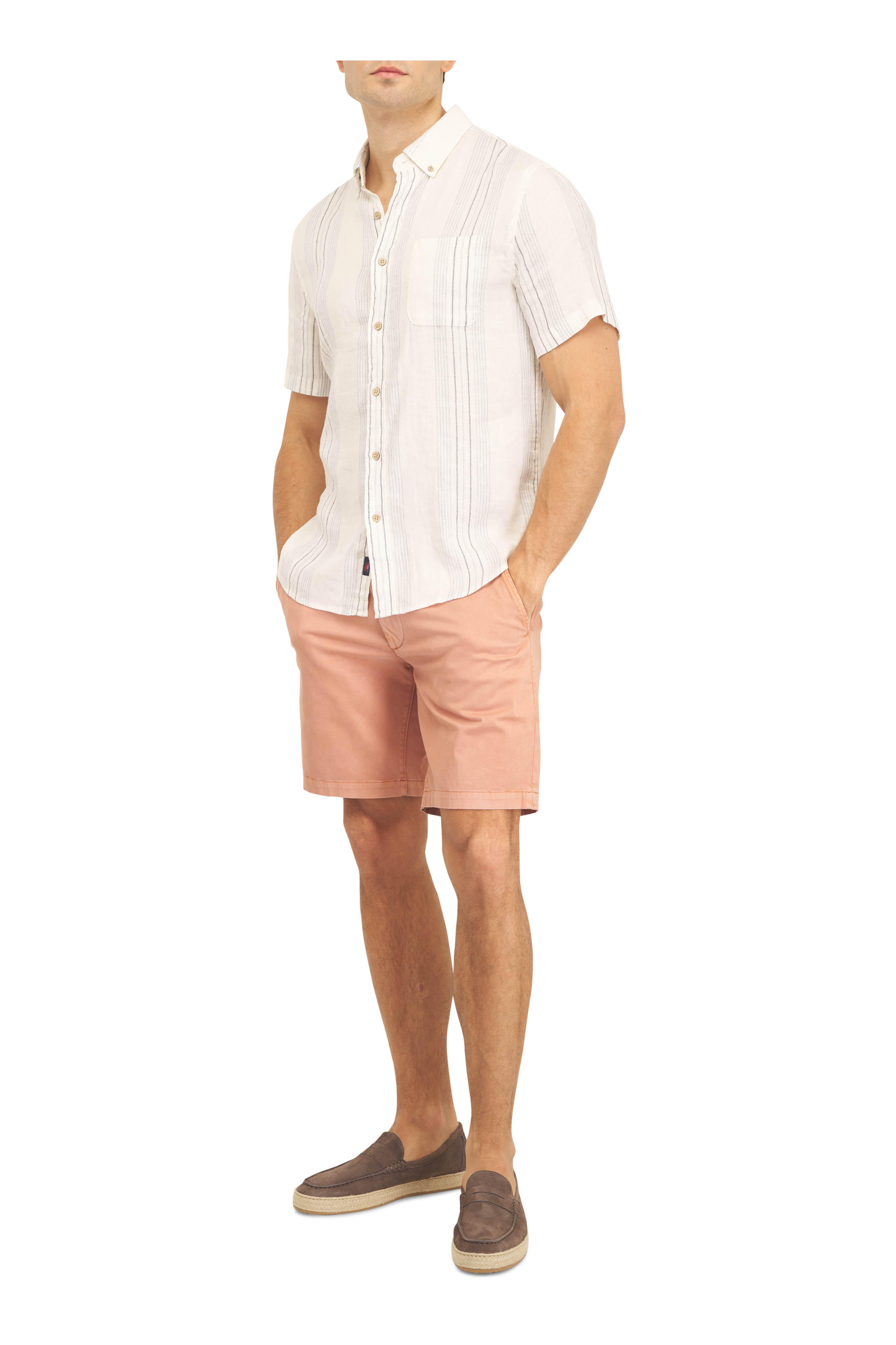 Faherty Brand - Breeze White & Light Blue Striped Sport Shirt