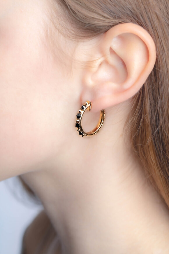 Genevieve Lau 14k Rose Gold Beverly Hills Black Diamond Earrings - view 2
