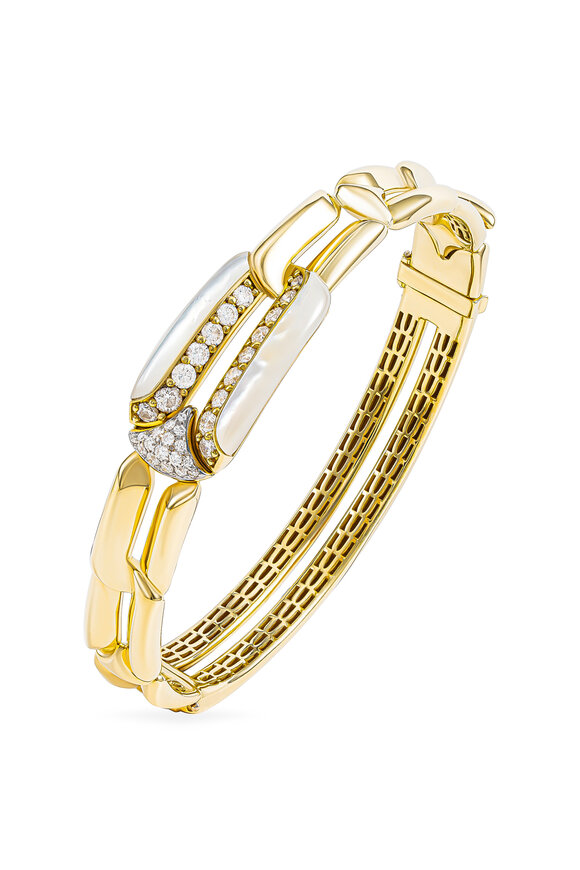 Miseno 18k Yellow Gold Diamond & Mother of Pearl Bracelet