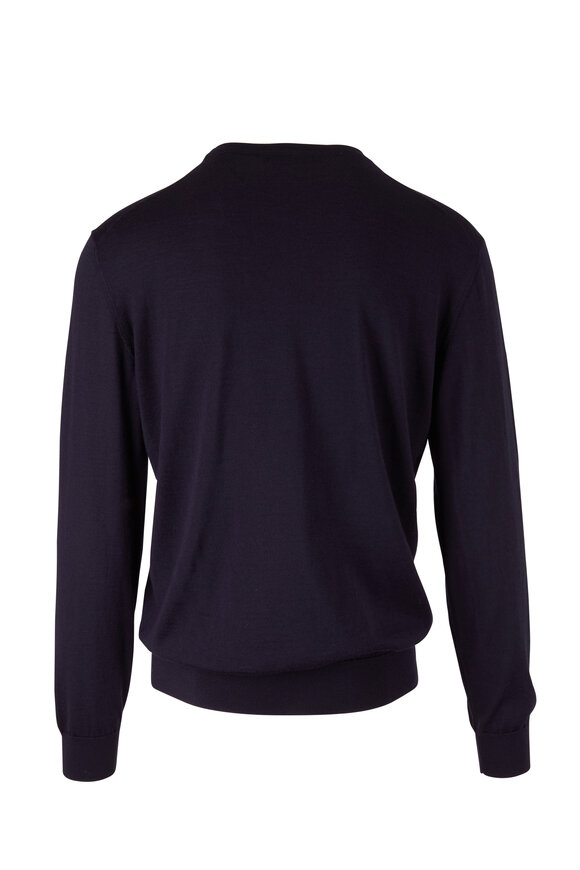 Zegna - Navy Cashmere & Silk Crewneck Pullover