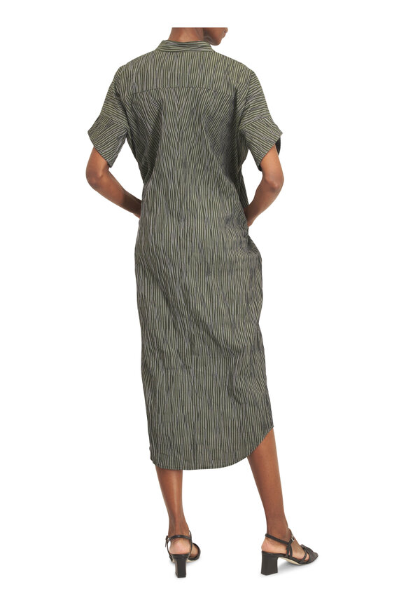 Zero + Maria Cornejo Long Aissa Green Stripe Shirtdress - view 4