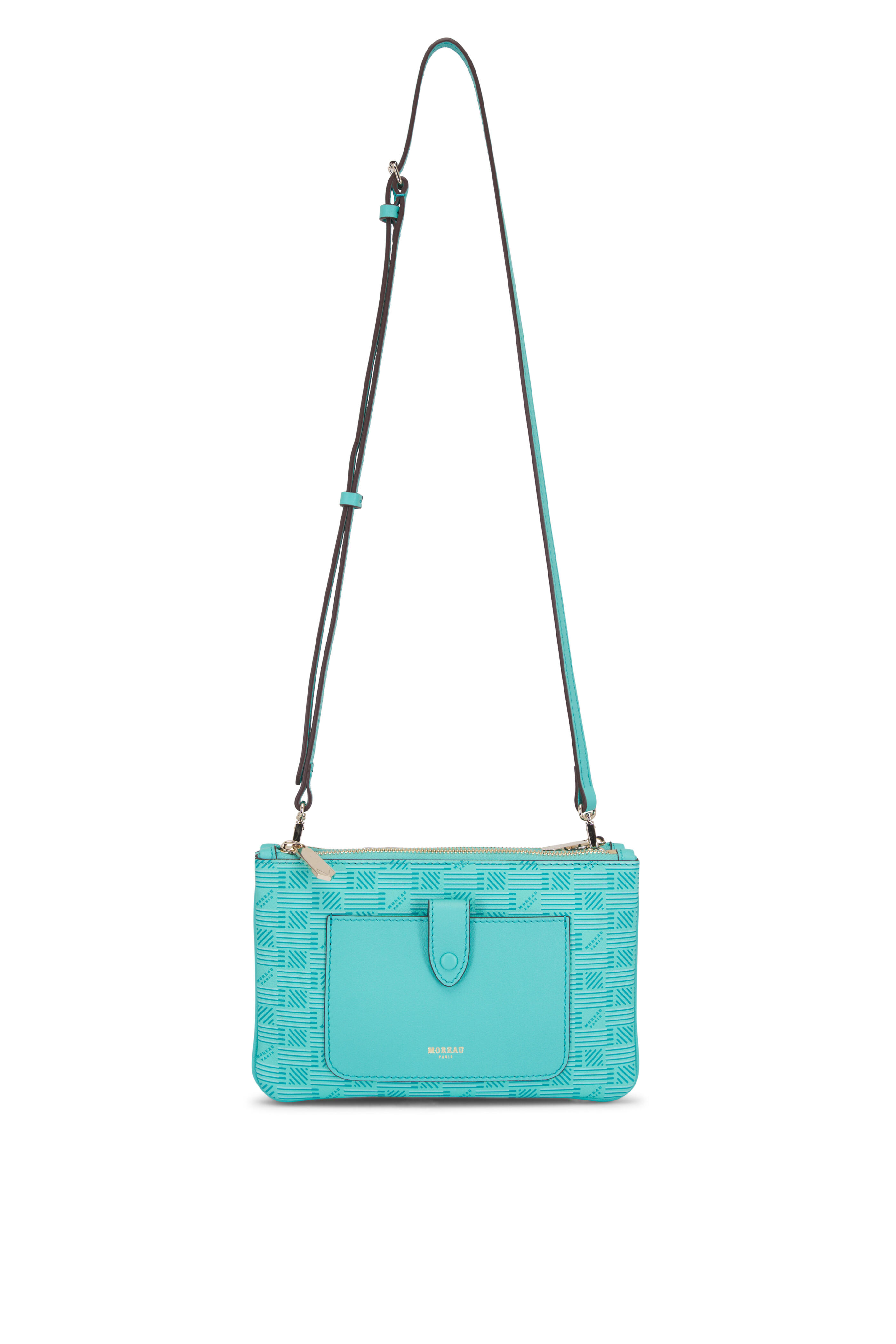 Moreau Paris - Promenade Turquoise Double Pouch Crossbody Bag