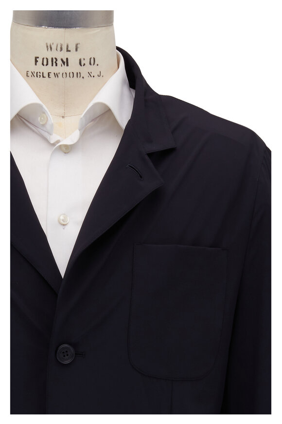 Brunello Cucinelli - Navy Nylon Front Button Jacket