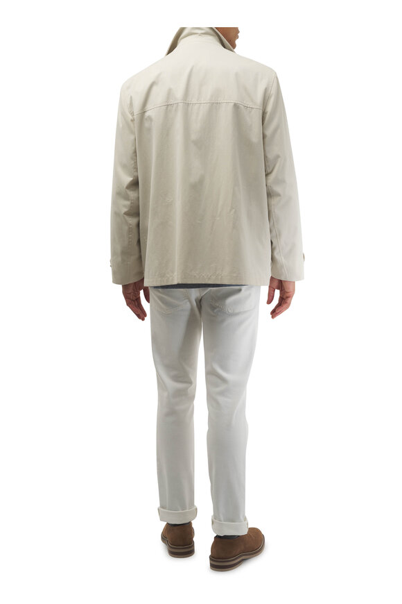 Brunello Cucinelli - Cream Stretch Cotton Car Coat