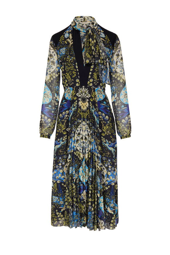 Etro - Dark Gray Mythological Print Midi Dress 