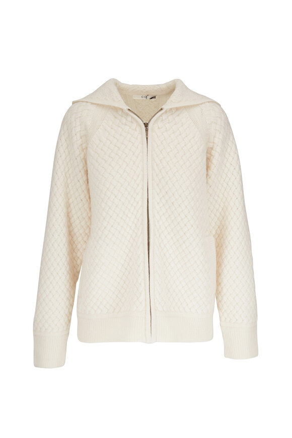 CO Collection - Ivory Hooded Cashmere Sweater