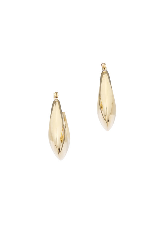 Cristina V. Gold Trapeze Hoop Earrings - view 1