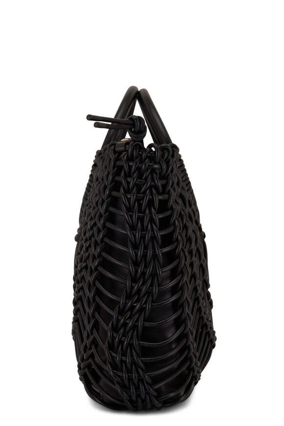 Valentino Garavani - Black Intreccio Open Weave Tote 