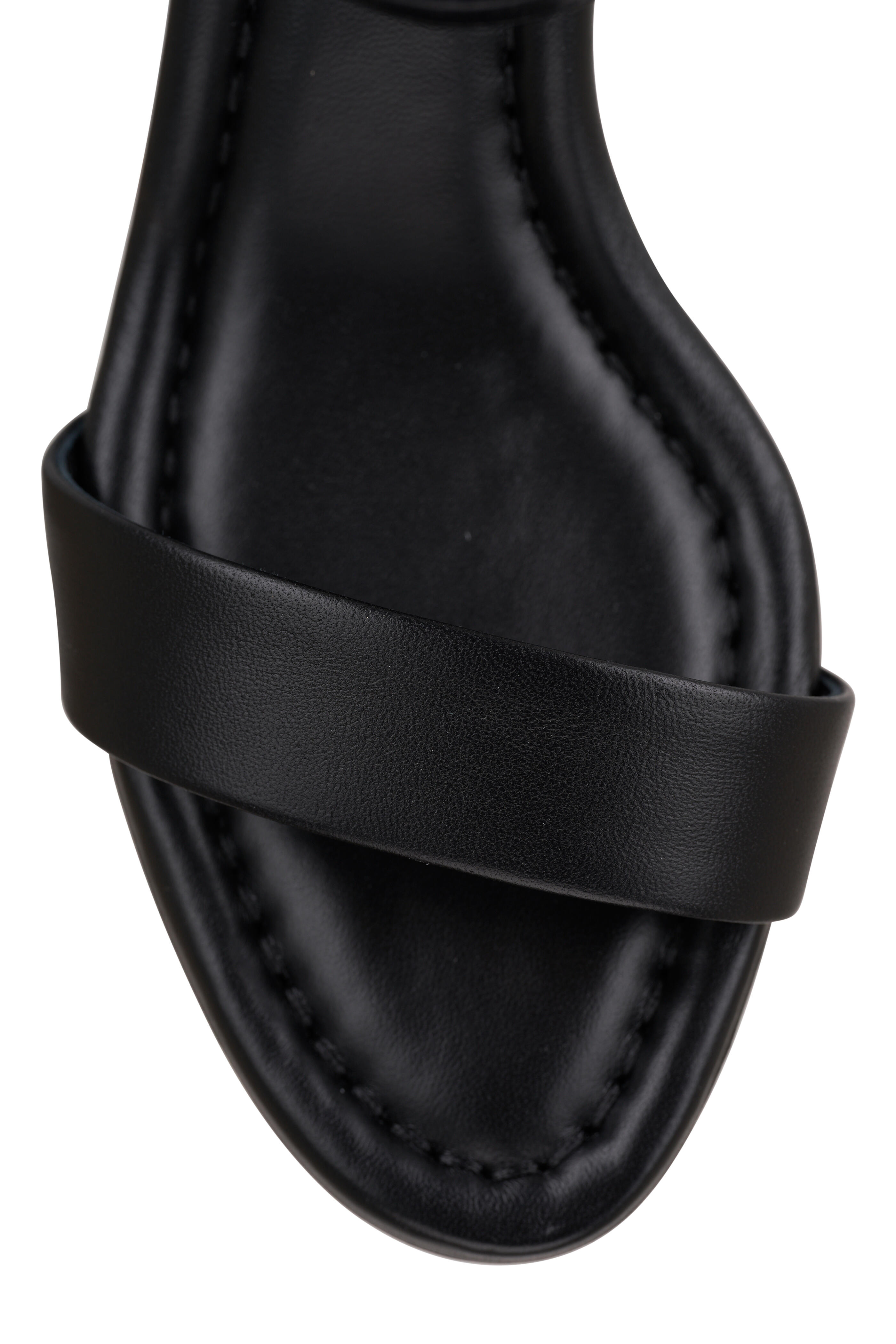 Kiton crossover strap leather slides - Black