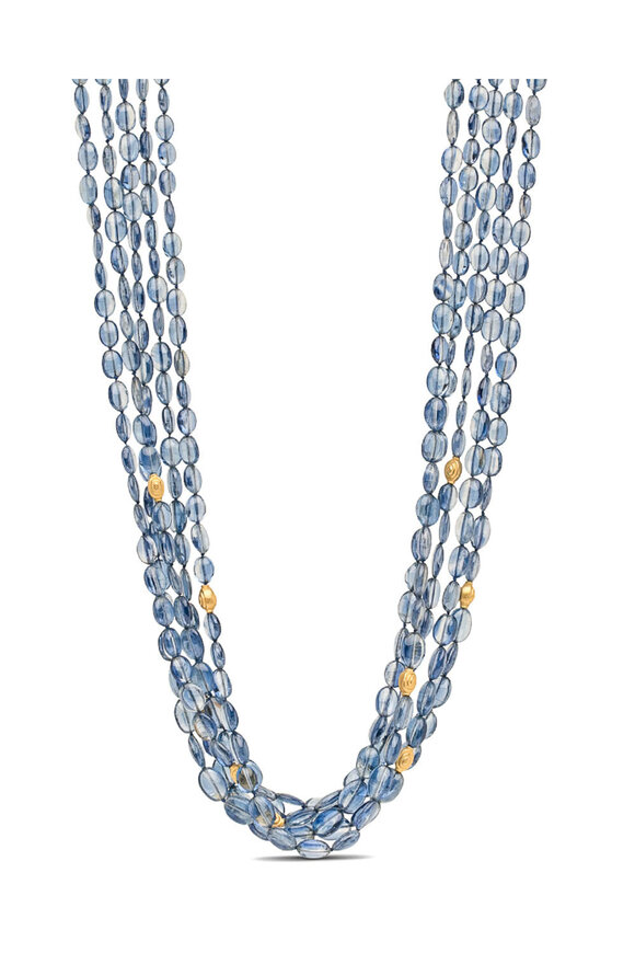 Ellen Hoffman Yellow Gold Kyanite Bead Five Strand Necklace - view 1