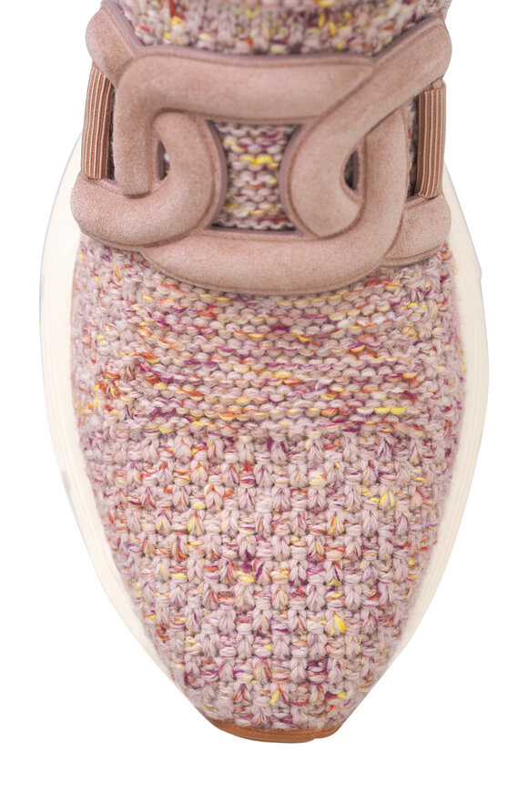 Tod's - Sports Run Rose Knit & Suede Slip On Sneaker