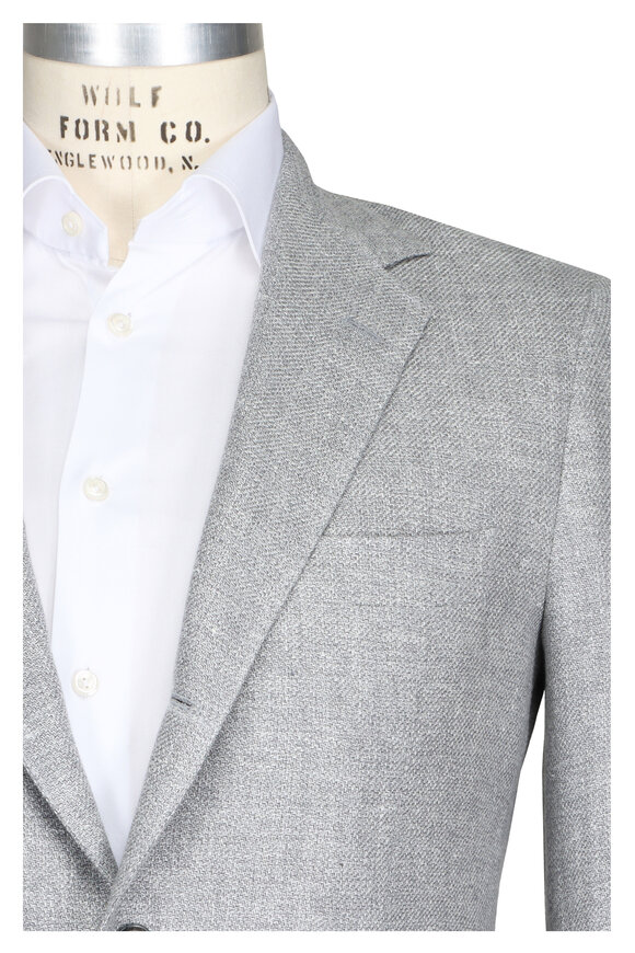 Sartorio Solid Grey Textured Sportcoat