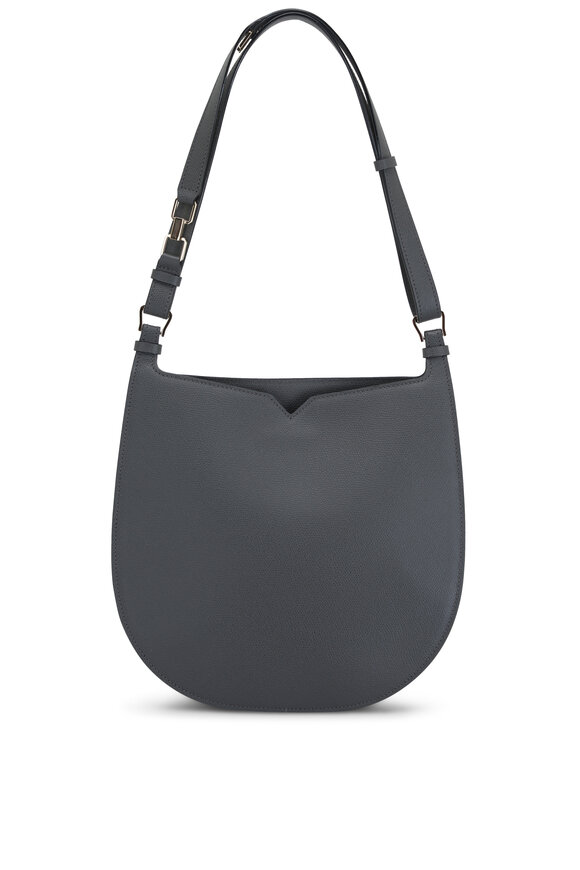 Valextra - Medium Weekend Leather Hobo Shoulder Bag 