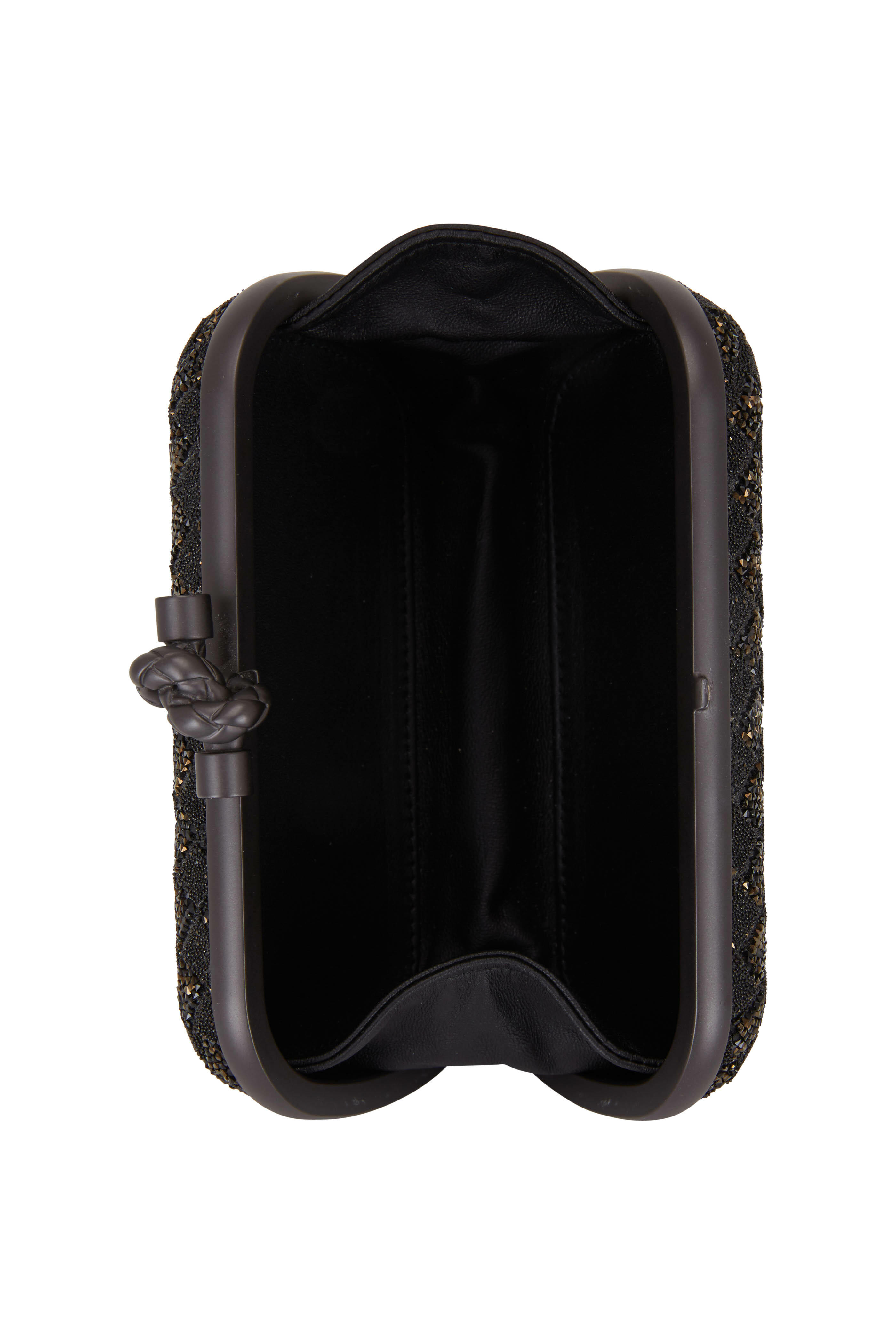 Bottega Veneta - Black Antico Crystals Top Knot Small Clutch