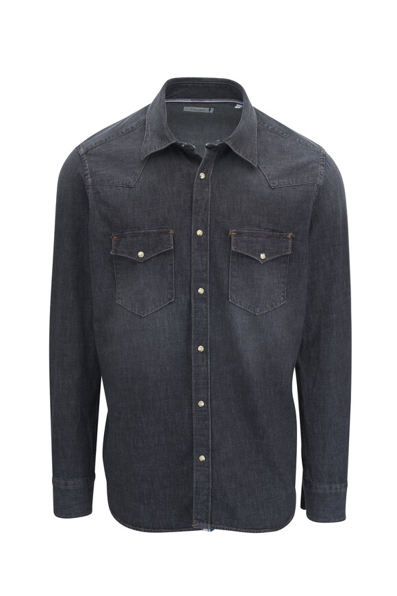 Tintoria - Washed Vintage Black Cotton Shirt 