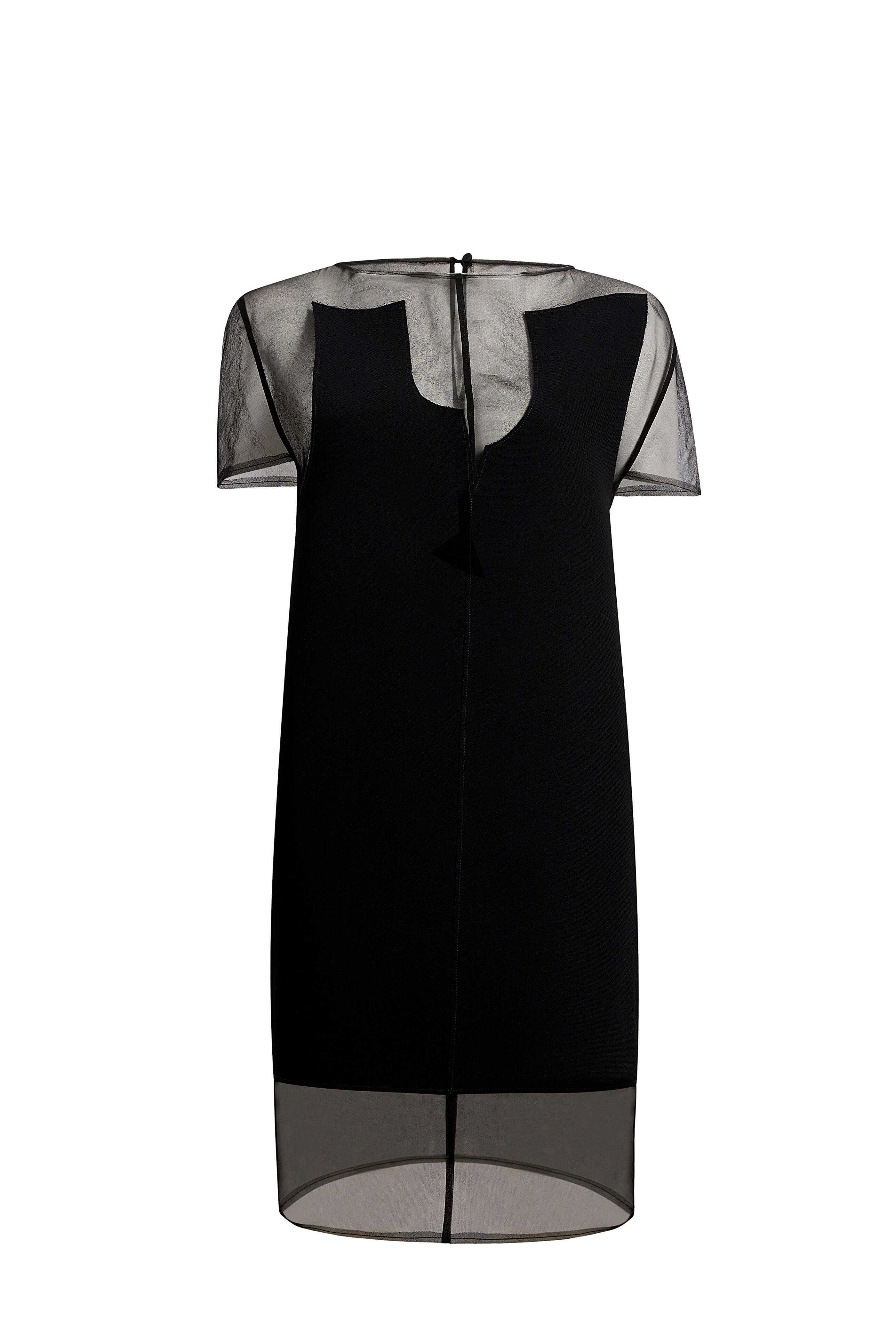 Khaite - Winona Black Double-Faced Crepe Sheer Dress
