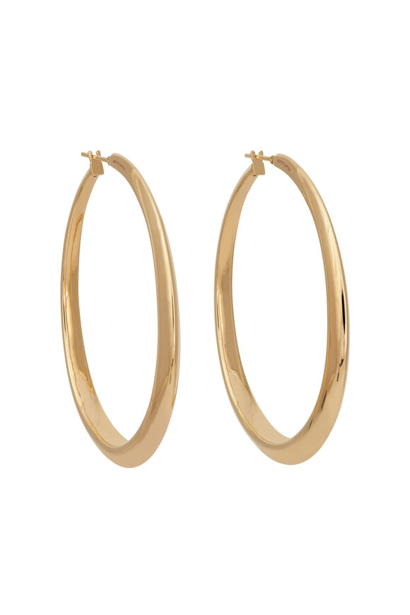 Sidney Garber 18k Yellow Gold Oval Hoops