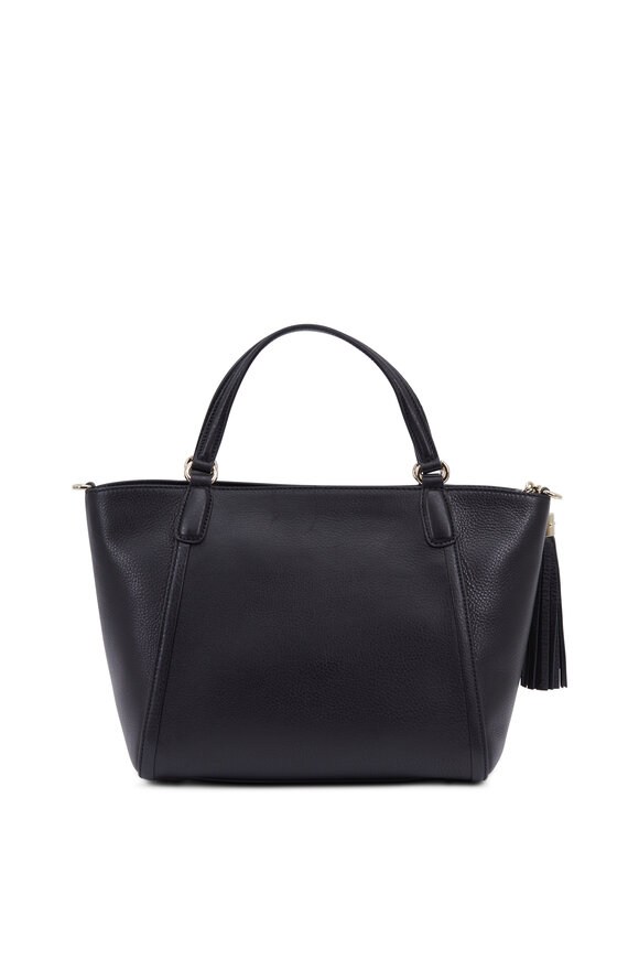 Gucci -  Soho Black Leather Top Handle Small Tote 
