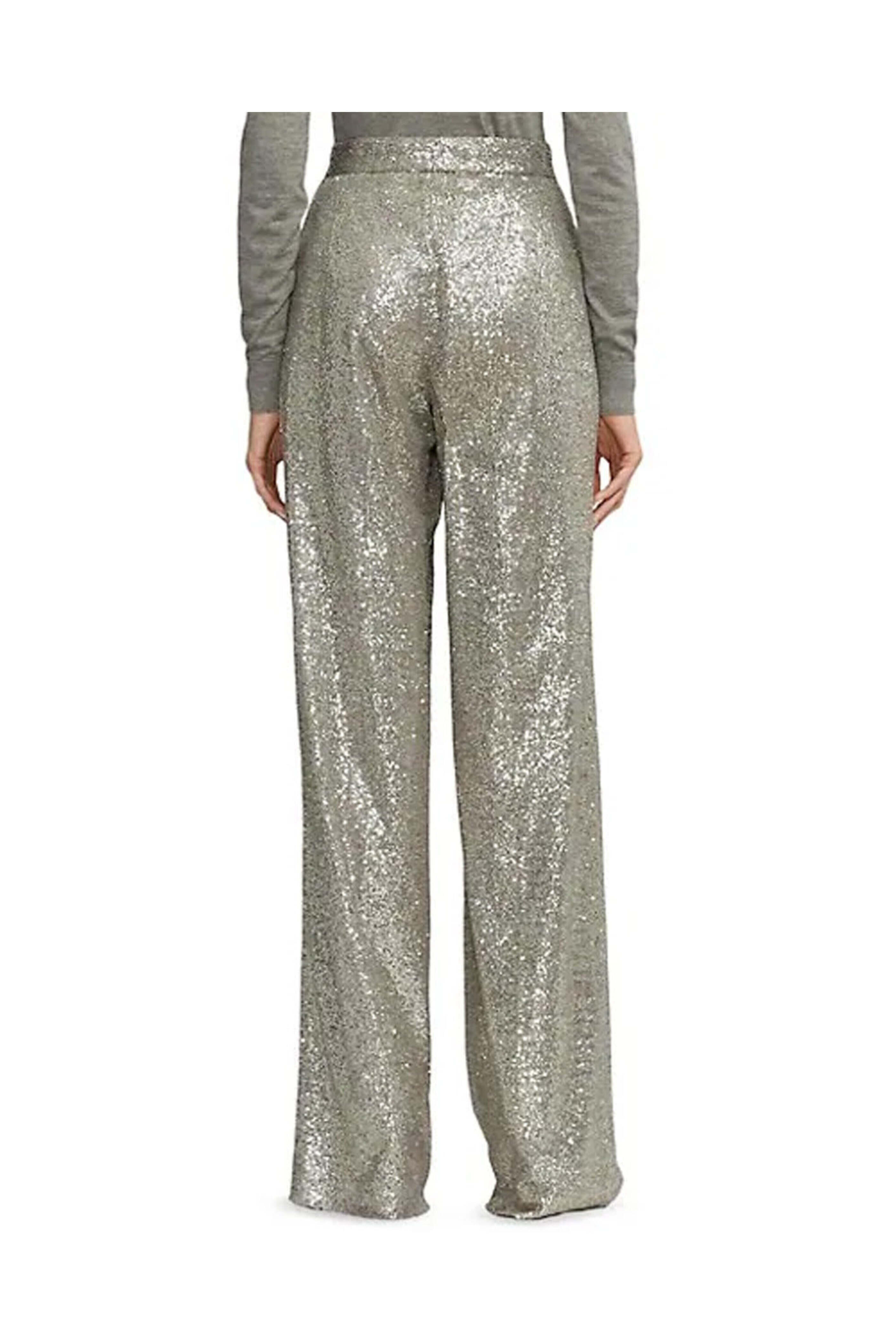 Ralph Lauren - Silver Sequin Embellished Wells Pant